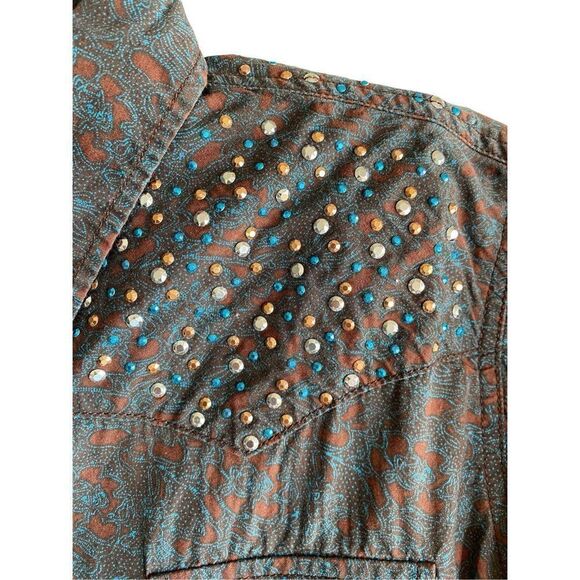 Cowgirl hardware girls, Longsleeve studied snap front shirt, size XL - Picture 5 of 6